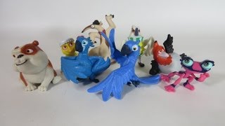 Rio 2 Movie Collector Set 8 figures Carnival Party Set unboxing Blu Blue Macaw Box Open Toy review [upl. by Dzoba836]