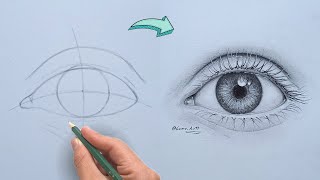 Cómo Dibujar un Ojo Realista a lápiz  paso a paso [upl. by Narrat13]