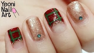 2 크리스마스 체크 네일아트 도구 없이  Nail Art For Christmas Checkered Nail Art Tutorial  No Tools nails [upl. by Kreit]