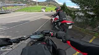 MT07 35KW amp CBR600 235KW  IBERGEREGG PASS [upl. by Oirottiv]