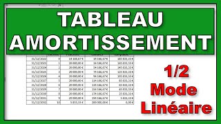 Tuto  tableau damortissement 12  linéaire [upl. by Barcot]