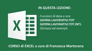 EXCEL tutorial 7J  GIORNI LAVORATIVI in Excel [upl. by Presber446]