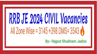 ✅️RRB JE 2024 CIVIL Vacancy 3324🔥  TrulyEngineers [upl. by Alberto]