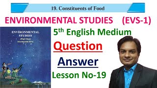 Exercise Lesson No 19Constituents of Food Class 5th EVS1 English Medium Maharashtra Board [upl. by Hughmanick541]