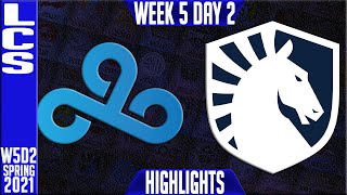 C9 vs TL Highlights  LCS Spring 2021 W5D2  Cloud9 vs Team Liquid [upl. by Afatsuom]