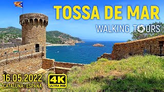 4K Tossa de Mar Catalonia Spain Walking Tour • May 2022 [upl. by Lashond412]