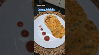 Moong Dal Chilla 🤤  Easy amp Quick breakfast recipe trending viralvideo shorts shortvideo [upl. by Wendelina]