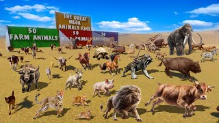 The Great Mega Animals Race  Farm Animals VS Wild Animals VS Ancient Animals in Planet Zoo [upl. by Estelle598]