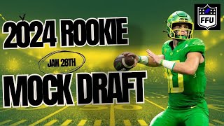 2024 NFL Rookie Mock Draft 10 LIVE Fantasy Football SF amp TEP [upl. by Ias181]