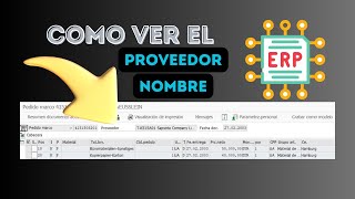 VER NUMERO Y NOMBRE DE UN PROVEEDOR DE UNA Orden DE COMPRA  SAP ERP [upl. by Denna]