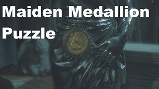 Resident Evil 2 Remake Claire 2nd Run  Maiden Medallion Puzzle [upl. by Nallek145]