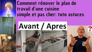 Comment rénover un plan de travail dune cuisine tuto astuces [upl. by Ddene255]