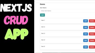 Create Your First Nextjs Crud App for Beginners [upl. by Gasparo348]