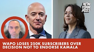 Washington Post loses 250K subscribers over decision not to endorse Kamala Harris report [upl. by Chesna]