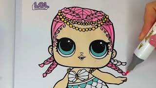 Colour LOL Doll Surprise  Colouring book  Art markers  ASMR [upl. by Eppilihp]