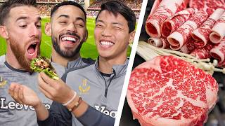 Wolves Players try Korean BBQ for the first time [upl. by Plantagenet382]