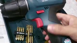 Review Bosch GSR 120LI Professional Cordless DrillDriver Unbox [upl. by Kcirdnekal598]