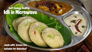 Soft Instant Idli in Microwave  Brown Rice moong dal idli  high protein breakfast  rekha kakkar [upl. by Johiah]