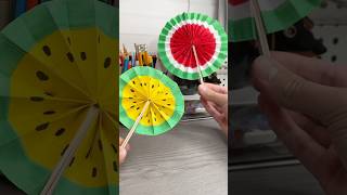 🍉Diy paper fan🪭 paperfan diy papercraft cutecrafts crafts craft [upl. by Diana]