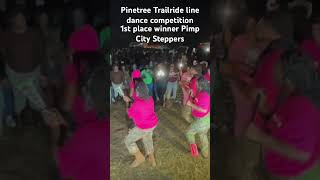 Pinetree Trailride amp DJ Trucker line dance competition winner Pimp City Steppers linedance [upl. by Aihtnamas717]