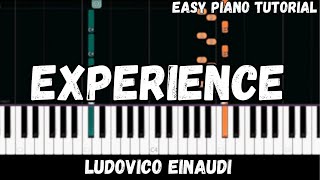 Ludovico Einaudi  Experience Easy Piano Tutorial [upl. by Zischke303]