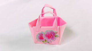 Origami Paper Bag  How To MaKe Paper Bags with Handles  Origami Gift Bags [upl. by Guildroy150]