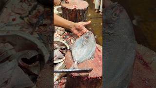 Amazing Black Pomfret Fish Cutting Skills In Bangladesh Fish Market By Expert Cutter shorts [upl. by Ahsikram396]