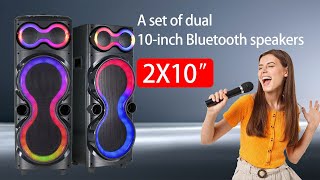 Big speakers outdoor dj party midrange speaker dual 10 inch waterproof blue tooth speaker [upl. by Okorih]