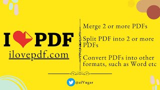 How to Split Merge Convert and Edit PDFs  ilovepdf [upl. by Charmian]