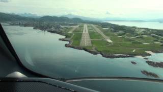 Wideroe Dash 8 cockpit view 2 landings Bodø Airport Norway [upl. by Ricky]