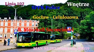 WNĘTRZE Linia 102 Szczecin Gocław  Celulozowa MAN NL283 Lions City 3059 ftMcarkell Szczeciński [upl. by Barthol]