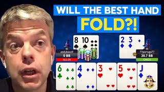 Can An Overbet Bluff Get A Straight To Fold  KO Games  888poker [upl. by Ahsinrev305]