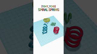 1DAY1CAD SPIRAL SPRING shorts tinkercad project [upl. by Novelia527]