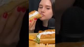 Zulfia Subway sandwich Mukbang mukbang subway sandwich cheese shorts ytshorts trending asmr [upl. by Potter51]