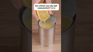 Du citron sur du lait concentré⁉️😱😱 cooking recette delicious milk lemon découverte pourtoi [upl. by Nemsaj]