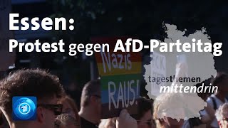 Essen Protest gegen AfDParteitag  tagesthemen mittendrin [upl. by Asilanna]