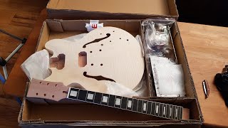 Coban Guitars  Gibson ES335 style diy guitar kit unboxing [upl. by Theron665]