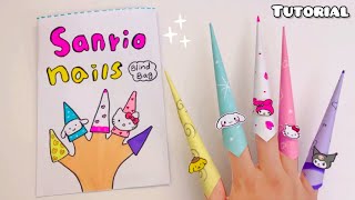 sanrio nails blind bag ✨ Paper diy  tutorial  paper craft  art and craft shorts [upl. by Yleen484]