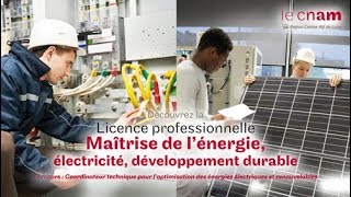 Licence professionnelle  Maitrise de l’énergie  Électricité  Développement durable [upl. by Filomena]