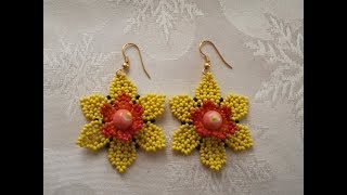 DIYHUİCHOL ÇİÇEK KÜPEHUİCHOL BEADED FLOWER EARRİNGSTAKI TASARIM [upl. by Hoagland701]