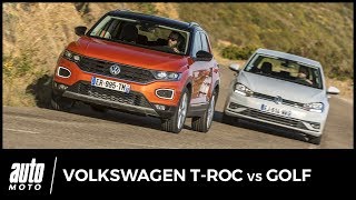 Volkswagen TRoc vs Volkswagen Golf  lombre dun doute avis essai tarifs [upl. by Schick]