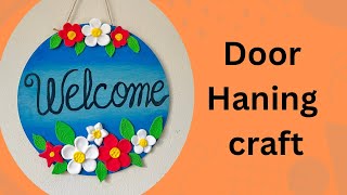 WELCOME Door Hanger  Welcome Door Hanging craft  Wall Hanging Craft ideas  Air Dry clay craft [upl. by Adoh]