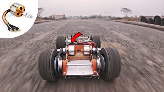 Make High Speed Brushless Motor Remote Control Car  BLDC Racing Car [upl. by Anaehs]