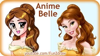 How to Draw Easy  Anime  Manga Girl  Belle  Fun2draw Online Anime Tutorials [upl. by Clift]