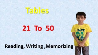 Tables 21 to 50  Multiplication Table I Maths Tables From 21 to 50  Easy Way To Learn Tables [upl. by Ellary]