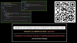 GENERAR UN CÓDIGO QR EN FORMATO VECTORIAL CON NODE JS [upl. by Atalante]