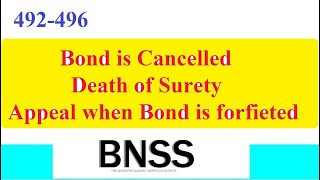 Clause 492496 BNSS Death of Surety Appeal [upl. by Annonyw]