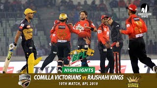 Comilla Victorians vs Rajshahi Kings Highlights  10th Match  Edition 6  BPL 2019 [upl. by Ettenim]