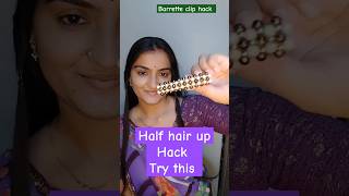 Try this half hair up tutorial with barrette hair clip easyhairstyle ytshorts hairstyle diyhair [upl. by Airdnat591]