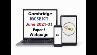 IGCSE ICT 0417 June 2021 P31 Webpage [upl. by Harsho]